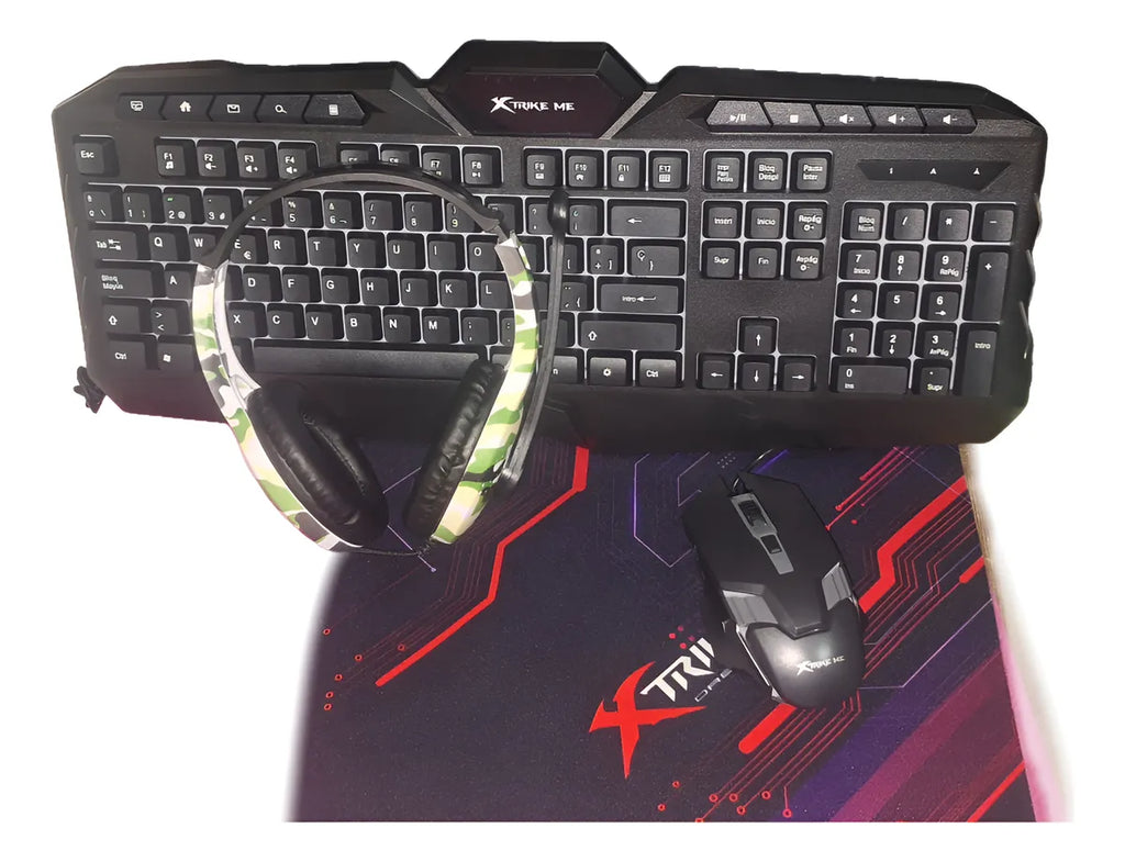 Combo Gamer Strike Teclado Mouse Funda , Auriculares X1pro