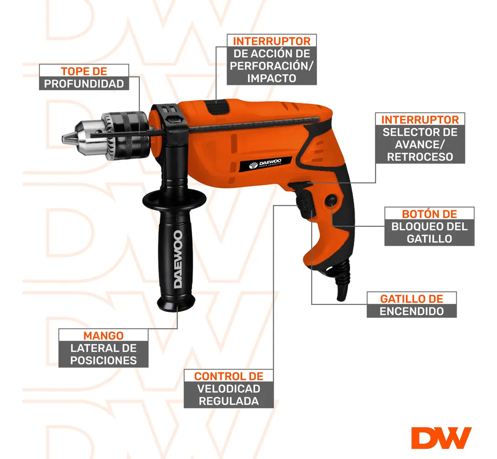 Taladro Percutor De Impacto 550w Daewoo