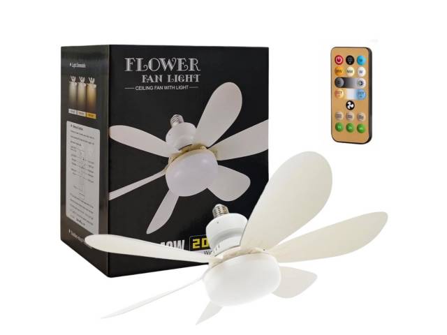 Lámpara led ventilador 6 aspas con control 40W